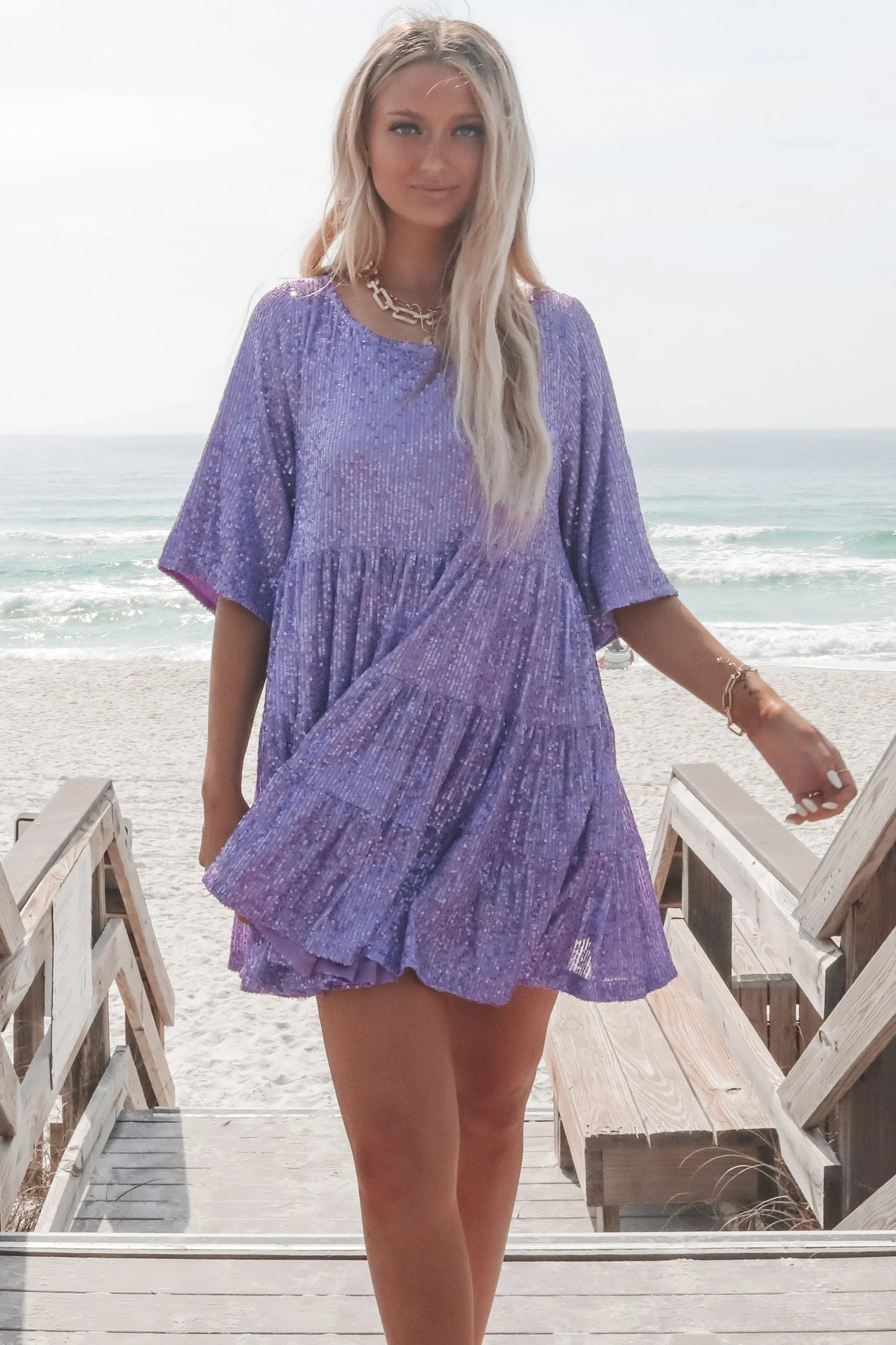 ✨Sequin Baby Doll Dress